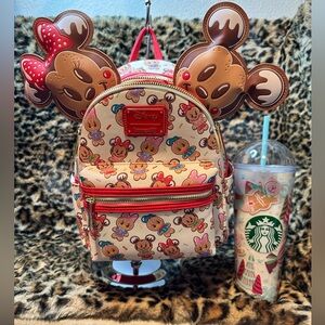 Mickey & Friends Gingerbread bag & ears w/Mexico release Gingerbread Venti cup